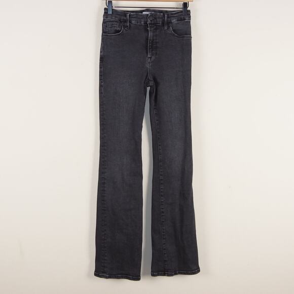 Good American Good Classic Black162 Boot Cut Stretch Jeans Sz 2 / 26 - Picture 1 of 10